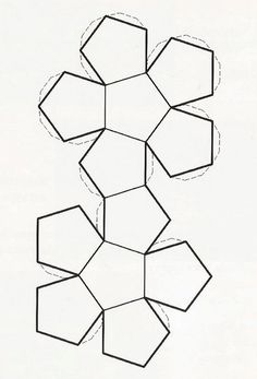 an origami box is shown in the shape of hexagons and has four sides cut out