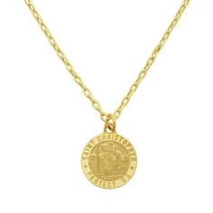 Saint Christopher Necklace, St Christopher Necklace, St Christopher Pendant, St Christopher, Saint Christopher, Gold Jewelry Necklace, Keep The Faith, Medallion Necklace, Sam's Club