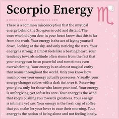 the text is written in pink and black on a pink background with white letters that read scorpio energy