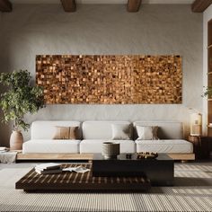 Wood wall art mosaic Natural walnut color.  Each product is unique due to the unique patterns of wood and our processing method .  The panel has a special texture that will help get rid of unnecessary noise.  Imagine - our voice creates a sound wave and reflecting off the wall creates an echo . But when an acoustic panel hangs on the wall, it breaks the sound wave and scatters it.    The acoustic panel is made to order .  We need about 3 days to make it for you. We will do it exactly the same wa Acoustic Diffuser, Sound Diffuser, Large Wood Wall Art, Soundwave Art, Art Above Bed, Acoustic Panel, Art Mosaic, Grand Art Mural, Wood Mosaic