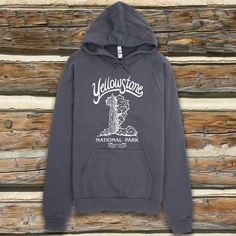 Yellowstone Park Old Faithful, Hoodie Sweatshirt / Free Shipping in USA! Gray Hoodie For Winter Outdoor Activities, Gray Winter Hoodie For Outdoor Activities, Gray Kangaroo Pocket Sweatshirt For Outdoor, Gray Fleece Sweatshirt For Outdoor Activities, Gray Sweatshirt With Kangaroo Pocket For Outdoor, Fall Hiking Hoodie With Kangaroo Pocket, Cozy Sweatshirt With Kangaroo Pocket For Outdoor, Cozy Sweatshirt With Drawstring Hood For Outdoor Activities, Fall Hiking Sweatshirt With Kangaroo Pocket