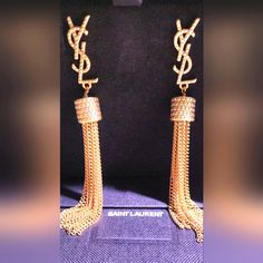 To Be Shown In Live Show Saint Laurent Jewelry, Ear Rings, Live Show, Pierced Ears, Tassel Earrings, Ear Piercings, Yves Saint Laurent, Saint Laurent, Tassels