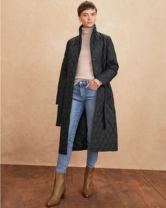 Modern Longline Down Coat Coat Women Fashion, Garnet Hill, Car Coat, Cold Season, Field Jacket, Down Coat, Classic Silhouette, Coat Fashion, Moving Forward