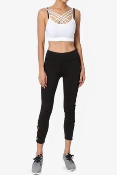 A cutout at the calf brings fashionable flair to these cropped leggings. Performance technology and four-way stretch add comfort to the chic look. That look great with tucked-in tops or cropped styles!Trendy lettuce cutout add a sexy update stretchy power microknit leggingsHigh, wide waistband tapers into slender legs, Pull-on stylingOur pants are not too sheer so you don't ever have to worry about see-through leggingsFits small to US size, take one size larger than normal, S=Size(25-26), M=Size Chic Spring Yoga Activewear, Stretch Athleisure Capris With Cropped Leg, Chic Stretch Leggings For Workout, Sporty Stretch Ankle-length Leggings, Spring Yoga Activewear Ankle-length Pants, Chic Stretch Yoga Pants For Workout, Chic Stretch Activewear For Gym, Chic Stretch Activewear, Chic Stretch Activewear For Sports