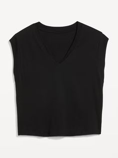 Sleeveless V-Neck Top | Old Navy Casual V-neck Tank Top For Work, Stretch V-neck Vest Top, Casual Fitted V-neck Vest, Versatile Fitted V-neck Tank Top, Versatile Black V-neck Tank Top, Black V-neck Tank Top For Spring, V-neck Vest Top For Workwear, V-neck Vest Top For Work, Chic Black V-neck Tank Top