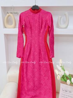 🌻 This set includes 1 long dress and 1 pants 🌻 Material: lụa Hà đông and silk       Stretchy level: 0/10 🌻 The measurement of this ao dai (long dress) is in Vietnamese size (American size tends to be bigger for the same size). Please LOOK AT THE SIZE CHART CAREFULLY BEFORE ORDERING. There might have some chalk writings on the fabric due to making process. These marks can be washed away easily. 🌻🌻No returns or exchanges Buyer can contact seller about any issues with an order. 🌸 Follow us Fa Fitted Pink Ao Dai For Ceremony, Pink Fitted Ao Dai For Ceremony, Spring Ceremony Long Sleeve Ao Dai, Spring Ceremony Ao Dai With Long Sleeves, Fitted Long Sleeve Ao Dai For Ceremony, Festive Long Sleeve Ao Dai For Ceremony, Festive Pink Ao Dai For Formal Occasions, Festive Fitted Ao Dai For Ceremony, Pink Long Ao Dai For Wedding