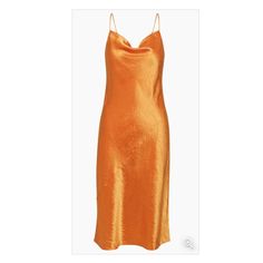 Aritzia Model Midi Cowl Slip Dress Elegant Orange Slip Dress For Spring, Elegant Orange Dress For Date Night, Elegant Orange Midi Dress For Brunch, Elegant Orange Slip Dress For Party, Elegant Sleeveless Orange Slip Dress, Elegant Orange Sleeveless Slip Dress, Elegant Sheath Orange Midi Dress, Elegant Orange Sheath Mini Dress, Elegant Orange Evening Slip Dress