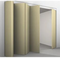 a room divider is shown with the door open to reveal an empty space in it