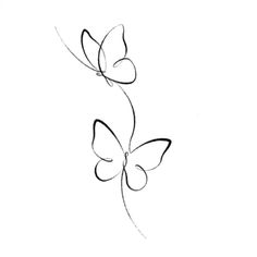 a drawing of two butterflies on a white background