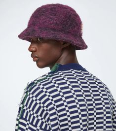 Marni - Wool-blend bucket hat | Mytheresa Winter Wool Cloche Hat With Flat Brim, Casual Wool Bucket Hat With Curved Brim, Casual Wool Bucket Hat For Winter, Wool Bucket Hat With Curved Brim For Fall, Wool Winter Bucket Hat, Mens Fashion Blog, Best Mens Fashion, Alpaca Wool, Modern Man