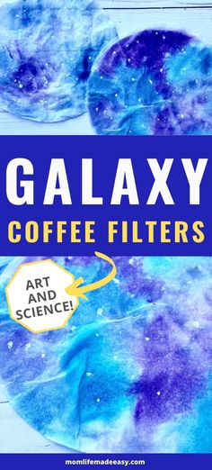 an art and science book with the title galaxy coffee filters