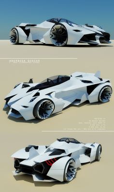 three different views of a futuristic vehicle