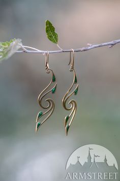 Handmade Elven Earrings For Gift, Ethereal Jewelry, Fantasy Earrings, Bijoux Art Nouveau, Art Nouveau Earring, Elven Jewelry, Fan Jewelry, Medieval Jewelry, Brass Bracelet