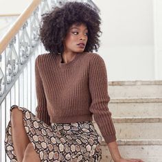 Knitting Patterns, Projects, and Kits at WEBS | Yarn.com Sweater Over Dress, Cozy Scarf, Fair Isle Sweater, Fancy Outfits, Girly Fashion, Sweater Pattern, Cute Casual Outfits, Cropped Sweater, Chic Outfits