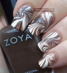 Mocha Nails, Marble Nail Designs, Baby Throw, Chocolate Swirl, Fall Nail Art, Bright Spring, Spring Nail, Marble Nails