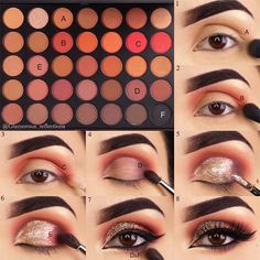 Glitter Eyeshadow Tutorial, Eyes Step By Step, Gold Glitter Eyeshadow, Make Up Mata, Light Eye Makeup, Makeup Morphe, Trendy Eyeshadow, Health Guru, Eye Makeup Steps