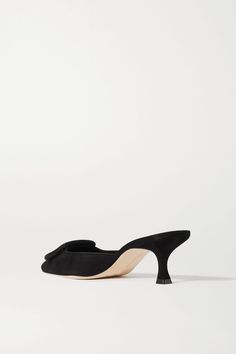 Black Maysale buckled suede mules | Manolo Blahnik | NET-A-PORTER Blue Shoes Women, Manolo Blahnik Mules, Manolo Blahnik Maysale, Manolo Blahnik Blue, Like Green, Manolo Blahnik Shoes, Suede Mules, Runway Collection, Womens Clogs