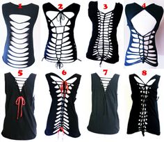 the instructions for how to tie a corset on top of a tank top