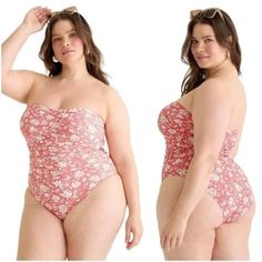 J.Crew Ruched Full Coverage Sweetheart One Piece Swimsuit Floral Pink White 24 New With Tags! Full Coverage. Midcut Leg. High-Rise Back. With A Pretty Sweetheart Neckline And Delicate Gathered Ruching... This May Just Be Our Most Romantic One-Piece Yet. We Re-Imagined Every Single Suit In Our Swim Collection Using Over 60 Percent Recycled Materials To Help Keep Waste Out Of Oceans And Landfills. 82% Recycled Nylon/18% Elastane. 92% Recycled Poly/8% Elastane Lining. Our Swimsuits Are Machine Wash Swimsuit Floral, People References, Full Coverage Swimsuit, Just Girly Things, Clothes Organization, Most Romantic, Manga Drawing, Over 60, Concept Cars