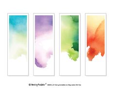 four watercolor banners with different colors