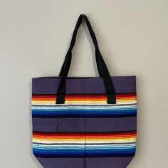 Perfect For A Purse Or Laptop Bag. Wonderful Travel Or Carryon Bag. Vibrant Acrylic Handwoven Serape Tote Bags Have Sturdy Woven Cotton Strap, Zipper Closure And Fully Lined W/Interior Pockets Apx. 12"L X 6"W X 13"H Casual Purple Beach Bag For Everyday, Purple Rectangular Bag For Everyday Use, Casual Purple Bag With Removable Pouch, Purple Shoulder Bag With Removable Pouch For Everyday, Casual Purple Rectangular Bag, Casual Purple Shoulder Bag For Shopping, Everyday Purple Rectangular Shoulder Bag, Purple Rectangular Bag For Everyday, Purple Canvas Shoulder Bag For Everyday