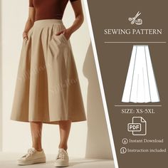 the sewing pattern is designed to be used as a skirt or dress for women and children