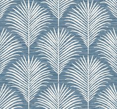 Grassland Palm Peel & Stick Wallpaper in Blue Lagoon Modern Coastal Wallpaper, Coastal Peel And Stick Wallpaper, Blue Peel And Stick Wallpaper, Hawaii Wallpaper, Coastal Wallpaper, Palm Wallpaper, Coastal Bathrooms, Florida House, Coastal Blue