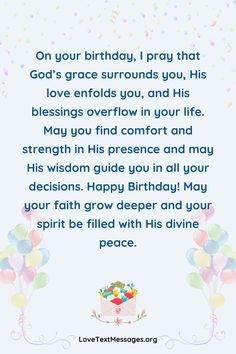 a birthday card with the words, on your birthday, i pray that god's grace surrounds you