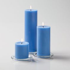 Richland Pillar Candles 3x3, 3x6 & 3x9 Light Blue Set of 36 Light Blue Candles, Blue Pillar Candles, Candles Light, Home Weddings, Glass Pillar Candle Holders, Square Vase, Blue Candles, Cylinder Vase, Pillar Candle Holders