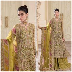 Malangi Fashion Dress try to make sure you have the best experience while selecting and buying your favourite Indian and Pakistani Outfits for any occasion like barat, walima, mehndi, nikkah, dholki, mayu, sangeet, engagement or reception guest in different style dress of salwar kameez, maxi peshwas, gown, saree, lehenga, sharara or ghararara Color : Olive Product Description: The olive green Pakistani wedding shirt has embroidery and embellishments that glisten with every step, This traditional Green Jamawar Dress With Intricate Embroidery, Pista Green Embroidered Lawn Suit For Wedding, Fitted Jamawar Sharara For Wedding, Wedding Fitted Jamawar Sharara, Green Lehenga With Intricate Embroidery And Straight Kurta, Unstitched Pista Green Salwar Kameez With Intricate Embroidery, Green Floor-length Lawn Suit For Wedding, Bollywood Style Semi-stitched Pista Green Lawn Suit, Green Embroidered Lawn Suit For Wedding