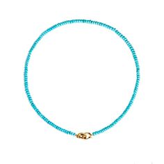 Necklace measures 15 in. long. SKU ASNYTURQNIL Metal Type 14KT Yellow Gold Primary Stone Turquoise Chain Length 15 in. Diamond Tennis Necklace, Arizona Turquoise, Turquoise Stones, Modern Necklaces, Luxury Gifts, Fine Jewellery Necklace, Chain Link Necklace, Turquoise Gemstone, Necklace Sizes