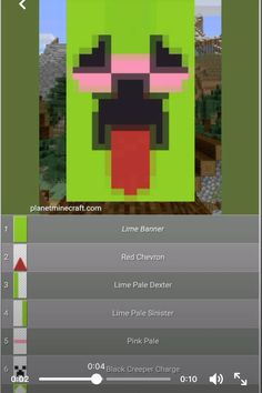 an app that is playing minecraft with the game's avatar and text on it