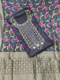 Item Overview ATHARVA Hand Embroidery Salwar Kameez/Black Chanderi Shirt/Banarsi Meenakari Dupatta/Custom Stitch Unstitch/Custom Anarkali/Gift Dno. CH1740 Fabric: * Shirt - Chanderi Silk- Hand Embroidered Neck 2.5 Mts - Beautiful Hand Embroidery * Dupatta: Banarsi Meenakari Dupatta/Beautiful/ - 2.5 Mts- Latkans Tassels * Bottom Santoon Silk 2.5 Mts. (Doesn't require lining in stitching) Excusive Hand Embroidered Party Wear Punjabi Suit. Customization: * Fabrics Customization: Designs Can be made Black Traditional Semi-stitched Unstitched Suit, Traditional Black Semi-stitched Unstitched Suit, Designer Festive Kurta With Traditional Patterns, Black Silk Embroidered Fabric For Diwali, Traditional Raw Silk Salwar Kameez For Eid, Designer Bollywood Kurta With Traditional Patterns, Black Silk Traditional Wear Embroidered, Bollywood Designer Kurta With Traditional Patterns, Black Unstitched Suit With Pallu For Diwali