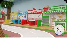 an image of a toy store with toys on the floor and children's play area