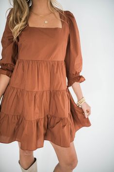 Have you ever seen a more perfect outdoor concert, drinks with friends, brunch, work, happy hour dress? Our Willow dress is the dress for every occasion. We love it paired with western boots for the perfect casual chic vibe. Grab her before she is gone. Features: Square neckline Zip Closure 3/4 sleeve with detail Square back Small : bust 30” length 32” Medium : bust 32” length 33” Large : bust 34" length 33.5" Model is wearing a medium. Height 5'8", Bust 35", Waist 28.5", Hip 34.5" Fabric conten Friends Brunch, She Is Gone, Willow Dress, Drinks With Friends, Outdoor Concert, Square Necklines, Large Bust, Small Bust, Square Neckline