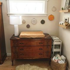 a baby crib in the corner of a room