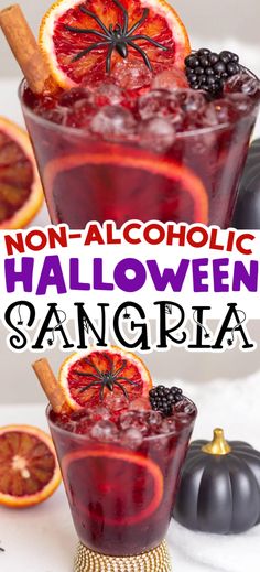 this non - alcoholic halloween sangria is perfect for the holidays