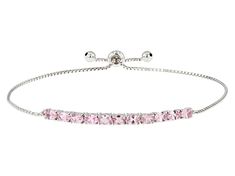 1.65ctw Oval Pink Spinel Rhodium Over Sterling Silver Bolo Bracelet Adjusts Approximately 6" to 9"L And Measures Approximately 0.13"W. No closures. Fine Jewelry Tennis Bracelet With Diamond Cut, Fine Jewelry Adjustable Tennis Bracelet With Diamond Cut, Adjustable Diamond Cut Tennis Bracelet In Fine Jewelry Style, Adjustable Sterling Silver Diamond Bracelet With Prong Setting, Adjustable White Gold Tennis Bracelet, Adjustable Diamond Cut Sterling Silver Tennis Bracelet, Adjustable Sterling Silver Diamond Cut Tennis Bracelet, Adjustable White Gold Sterling Silver Tennis Bracelet, Adjustable Sterling Silver Tennis Bracelet In White Gold