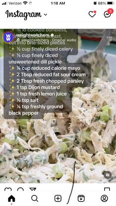 the recipe for this chicken salad has been posted on instagram