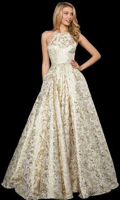 Elegant Sleeveless Gown For Debutante Ball, Elegant Sleeveless Gold Ball Gown, Elegant Sleeveless Evening Dress For Debutante Ball, Elegant Gold Ball Gown For Debutante Ball, Elegant Gold Gown For Debutante Ball, Elegant Champagne Gown For Debutante Ball, Jacquard Wedding Dress, Dresses Couture Candy, Ball Outfits