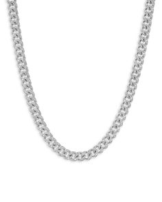 David Yurman Curb Chain Necklace in Sterling Silver with Pave Diamonds, 17 Formal Diamond Chain Necklace With Silver Chain, Formal Diamond Silver Chain Necklace, Silver Chain Link Necklace With Diamond Cut, White Gold Diamond-cut Chain Link Necklace, White Gold Diamond Cut Chain Link Necklace, Silver Diamond Necklace With Curb Chain, Silver Link Necklace With 17 Jewels, Formal Silver Diamond Necklace With Curb Chain, Luxury Silver Diamond Necklace With Curb Chain