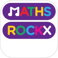 two stickers that say maths rock and one has the letter x on it