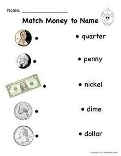 money worksheet for kids to learn how to make money and write the word