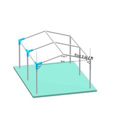 an image of a metal frame structure with blue bars on the top and bottom half