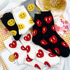 Step into the world of comfort and style with our "Love Gaze" Red Heart & Eye Socks, a premium offering from the renowned 7day Socks brand. Expertly crafted in Korea, these socks blend whimsy and sophistication, perfect for celebrating Valentine's Day or adding a unique touch to your everyday wardrobe.Size & Fit:Available in US/CA sizes 5 - 10 (220 - 260mm), these socks offer a versatile fit, catering to a wide range of foot sizes. Material : 75% combed cotton for a soft, natural feel.18% spande Trendy Red Cotton Socks, Cute Red Cotton Socks, Red Cotton Socks For Spring, Cute Red Socks For Gifts, Trendy Red Socks As Gift, Trendy Red Socks For Gift, Trendy Red Socks As A Gift, Trendy Red Socks For Gifts, Trendy Winter Gift Socks