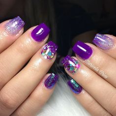 Smart Nail, Glitter Gel Nail Designs, Smart Nails, Easter Nail Art Designs, Glitter Gel Nails, Purple And Silver, Diy Nail Designs, Easter Nails, Nail Designs Glitter