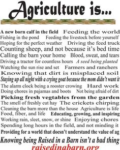 Agriculture is... Farm Girl Quotes, Farm Life Quotes, Farmer Quotes, Farm Facts, Beautiful Letters, 3rd Birthday Party