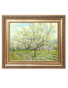 PRICES MAY VARY. MADE IN USA. Canvas Print Size: W 20 x H 16in Total Framed Size: 26x22" Brand Quality: production from one of the world's leading wall decor manufacturers, DecorArts a registered Trademark. The White Orchard, by Vincent Van Gogh Reproduction. Museum-quality pieces printed on archival acid free canvas with today's best technology. Giclee Print Technology: Using Epson original inks onto acid free cotton canvas, giclee printing guarantees incredible detail, phenomenal quality, and Vincent Van Gogh Art, Van Gogh Art, Free Canvas, Plein Air Paintings, Vincent Van, Picture Size, Art Galleries, Frame Sizes, Hanging Wall Art