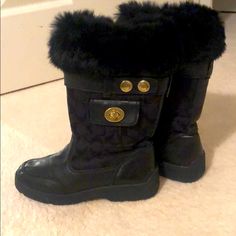 Brand New Coach Boots Size 6 Black Boots With Faux Fur Lining For Fall, Black High-top Boots With Faux Fur Lining, Black Boots With Faux Fur Lining And Round Toe, Black Ankle Boots With Faux Fur Lining, Coach Boots, Coach Shoes, Shoe Brands, Bootie Boots, Ankle Boots