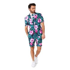 Showcase your beachy style in this Men's OppoSuits Modern-Fit 3-pc. Hawaiian Suit & Tie Set. Showcase your beachy style in this Men's OppoSuits Modern-Fit 3-pc. Hawaiian Suit & Tie Set. FEATURES 3-pc. set includes: short sleeve jacket, shorts & tie Button closure Short sleeves No fly Jacket: 3 pockets, shorts: 4 pocketsFIT & SIZING Shorts: 9-in. inseam Modern fitFABRIC & CARE Body & lining: polyester Machine wash Imported Size: 36 - Regular. Color: Summer Hawaii Grande. Gender: male. Age Group: Mens Suits Summer, Tropical Outfits, Summer Suits Men, Summer Hawaii, Formal Dress Code, Beachy Style, Suit Tie, Short Sleeve Jacket, Summer Suits